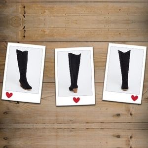 TORRID BLACK FAUX SUEDE WESTERN KNEE-HIGH BOOT 8.5